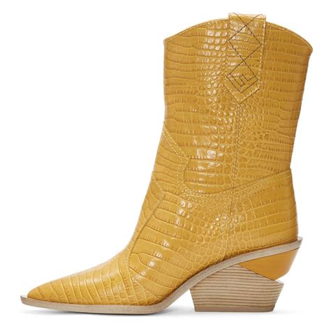 fendi yellow set|Fendi yellow boots.